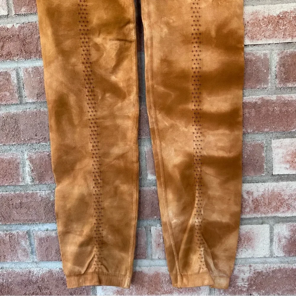 Free People Space Dye Om Ashanti Leggings Women’s Medium Large Orange Beige